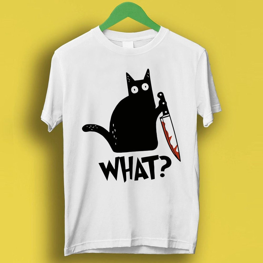 Cat What Murderous Black Cat With Knife Tee